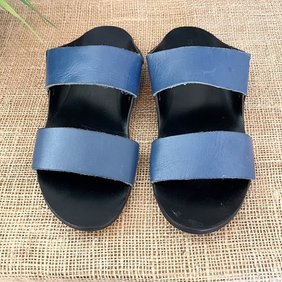 Urban Outfitters BDG Robyn Strap Blue Leather Sandals Size 9 Women’s - Picture 3 of 13